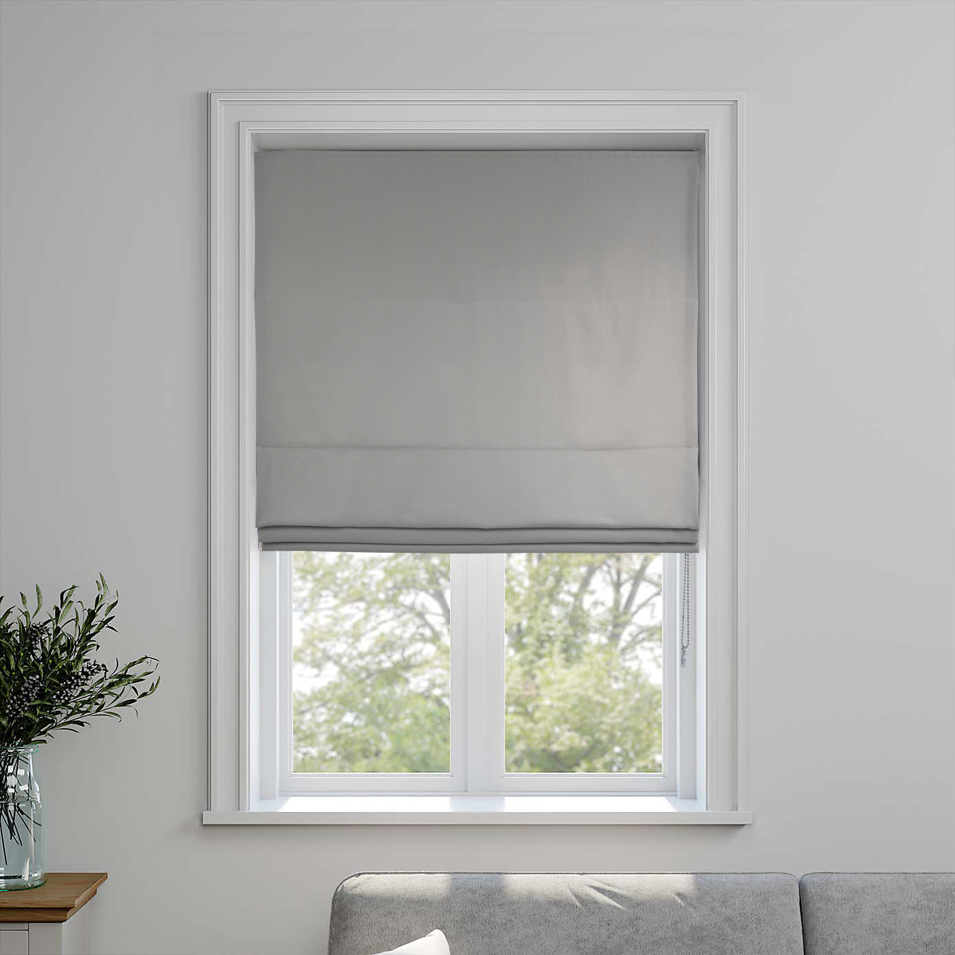 LINEN LUXE ROMAN SHADE IN BEIGE