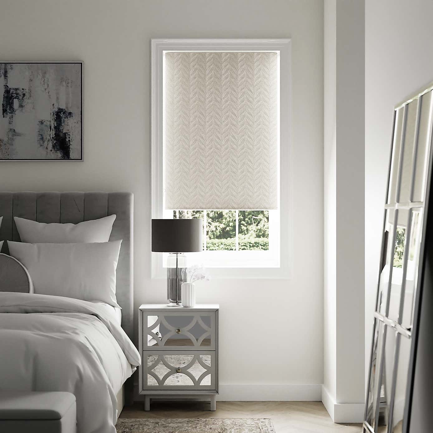 Luxe Feather Jacquard Blackout Roller Shade