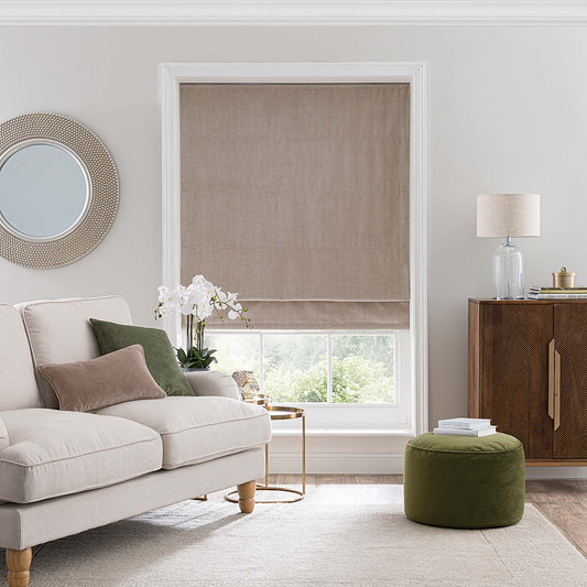 Herringbone Textured Darkening Roman Shade