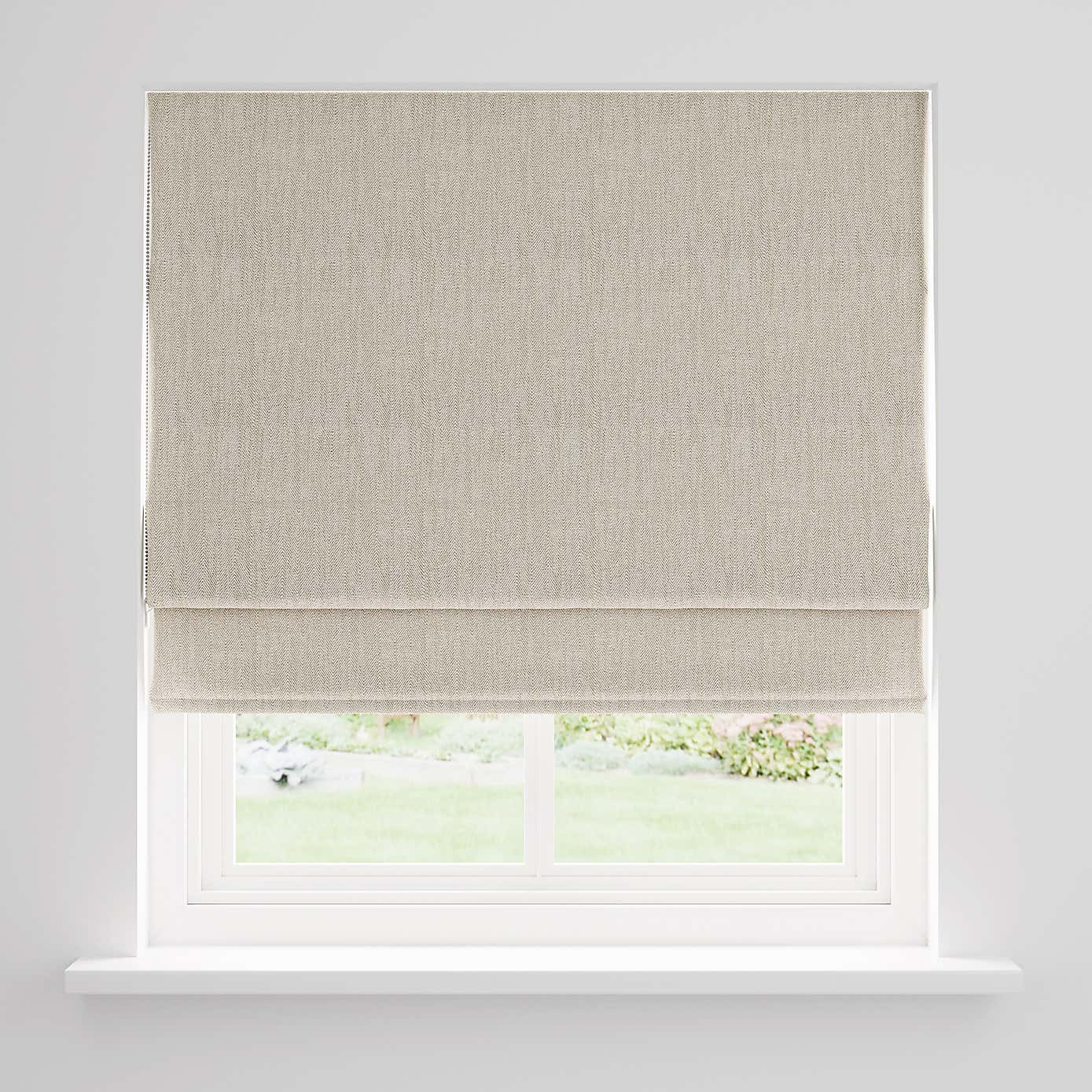 Herringbone Textured Darkening Roman Shade