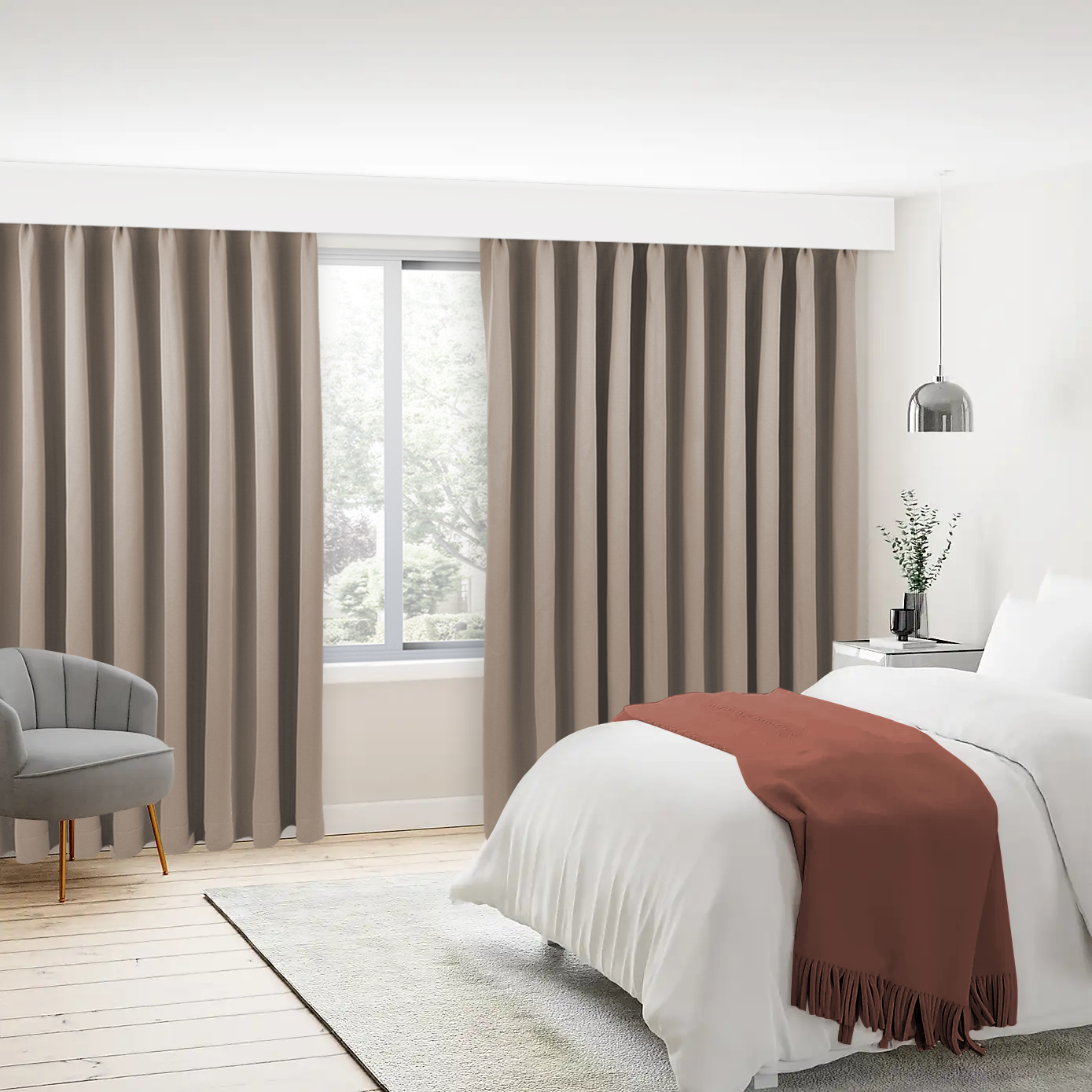 AREL LUXE BLACKOUT CURTAIN IN CELADON