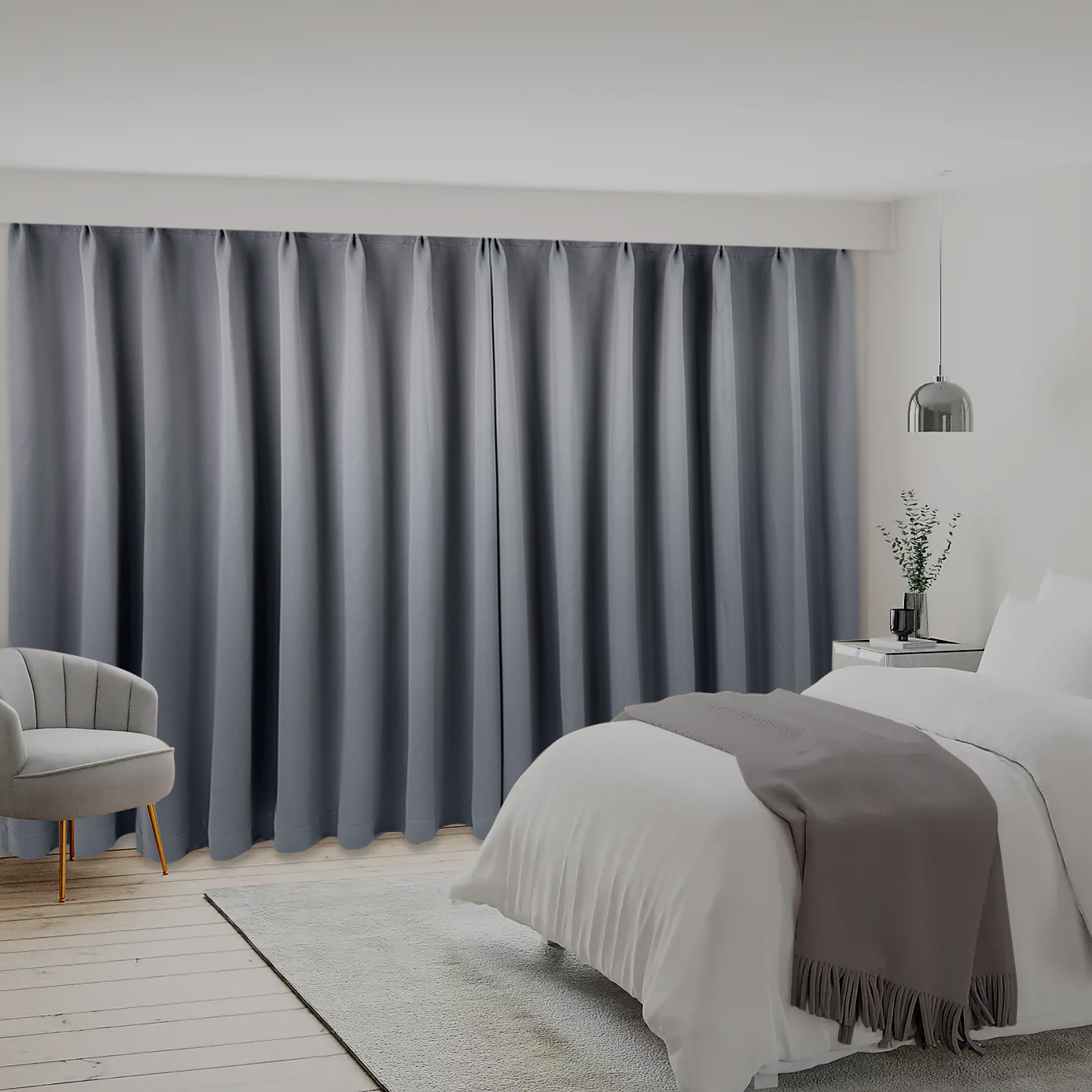 AREL LUXE BLACKOUT CURTAIN IN STONE
