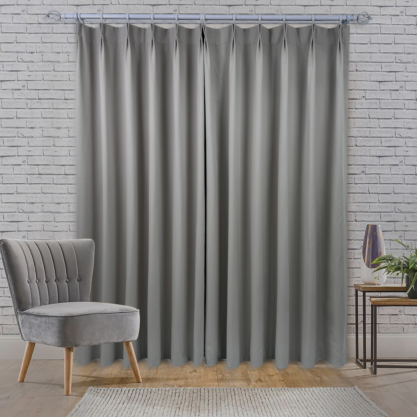 PHARELL SEMI-SHEER CURTAIN IN KHAKI