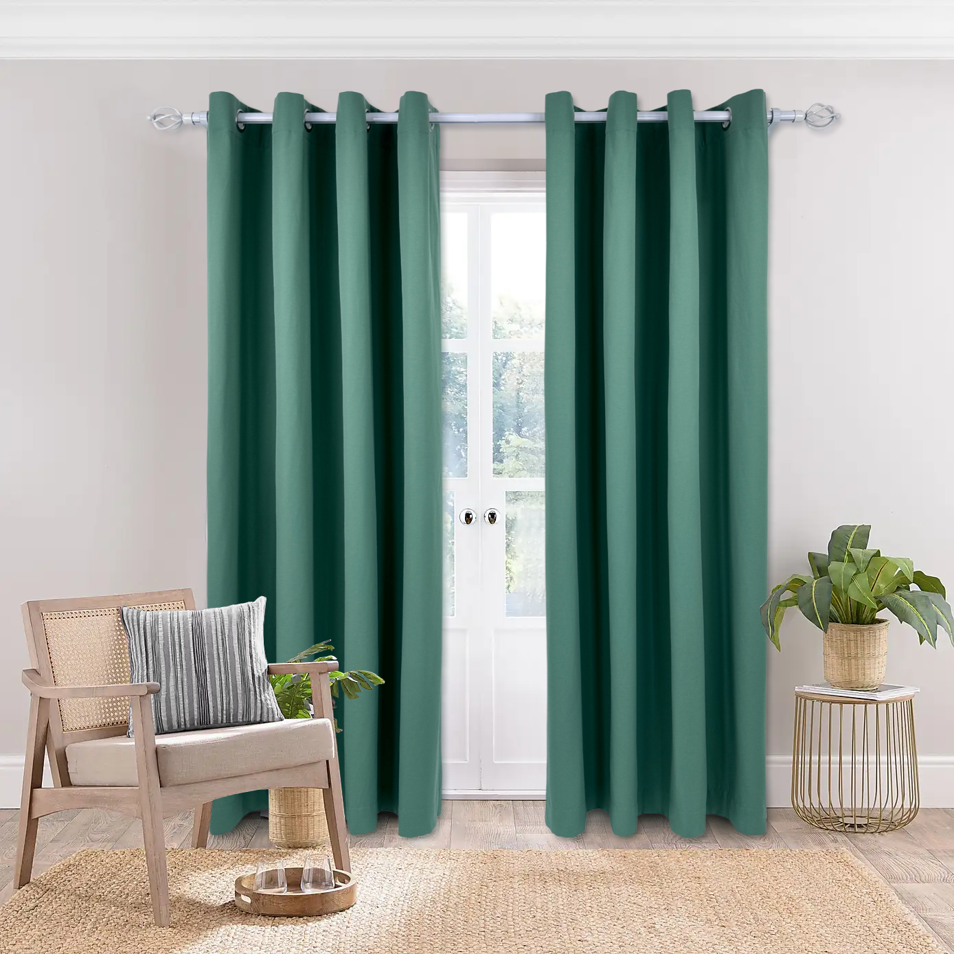PHARELL SEMI-SHEER CURTAIN IN GREEN