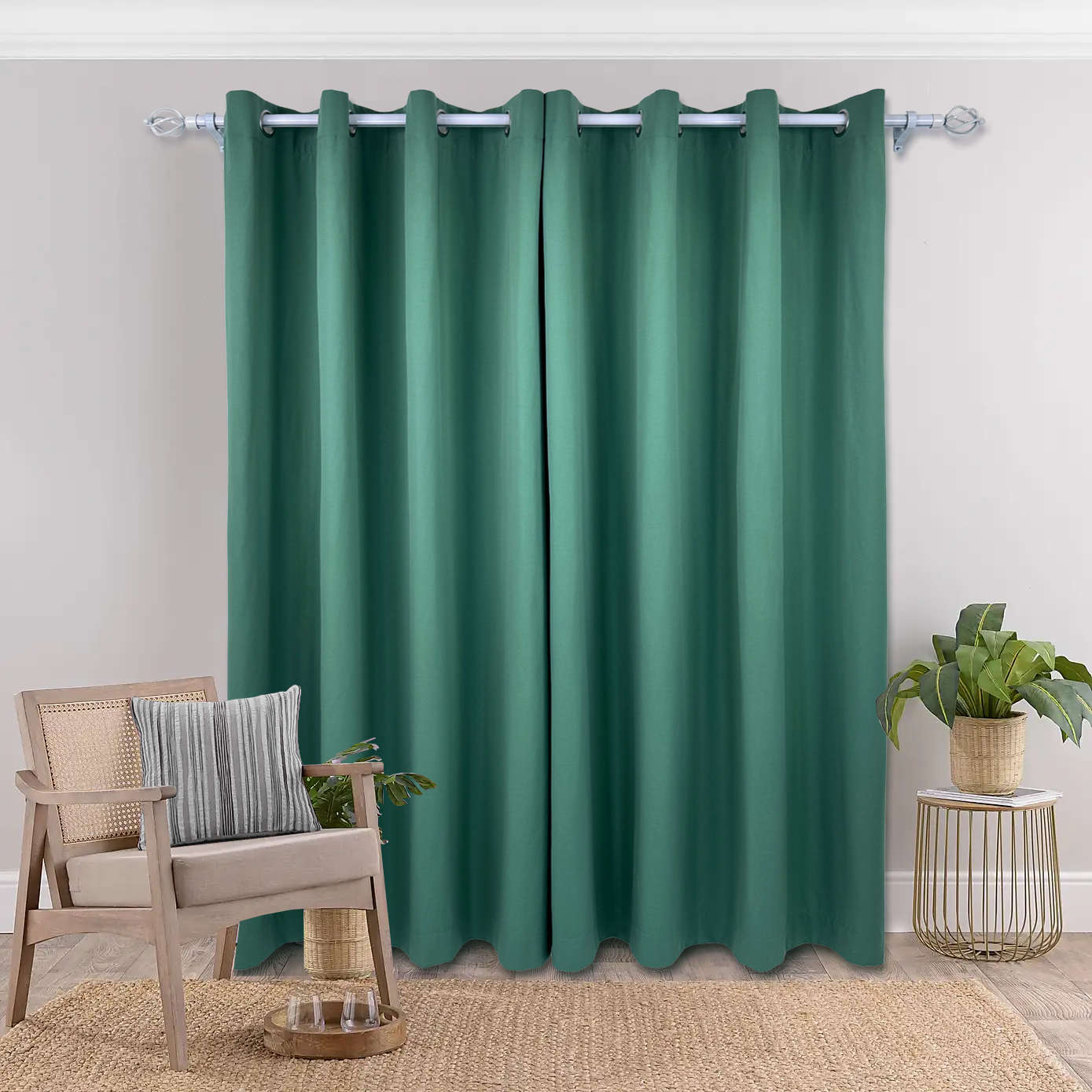 PHARELL SEMI-SHEER CURTAIN IN GREEN