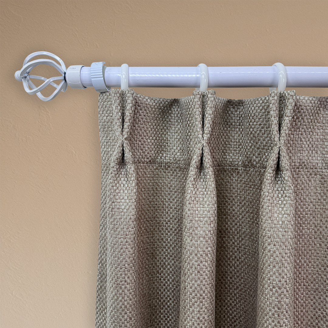 COCONUT BEIGE GRID CURTAIN