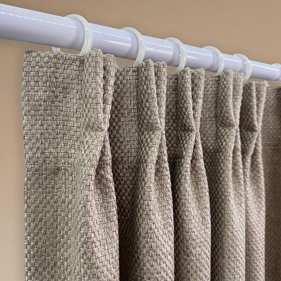 COCONUT BEIGE GRID CURTAIN