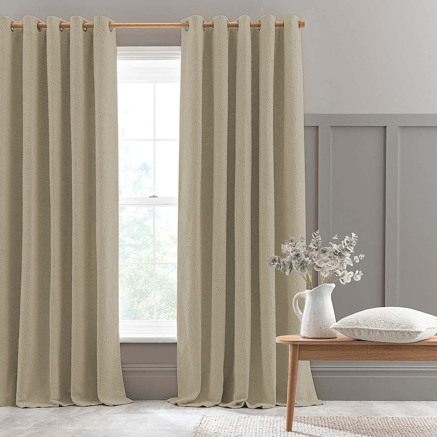 WOODHOUSE PEBBLE-TONED YARN CURTAIN