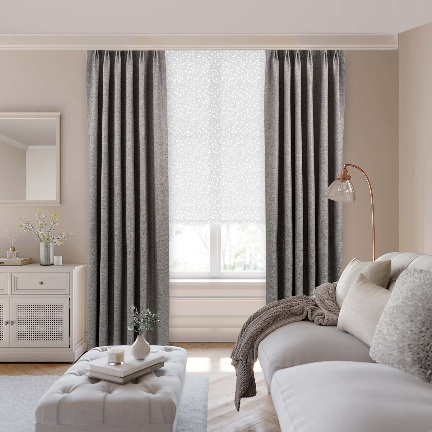 CHESTER FAWN TEXTURED DARKENING CURTAIN