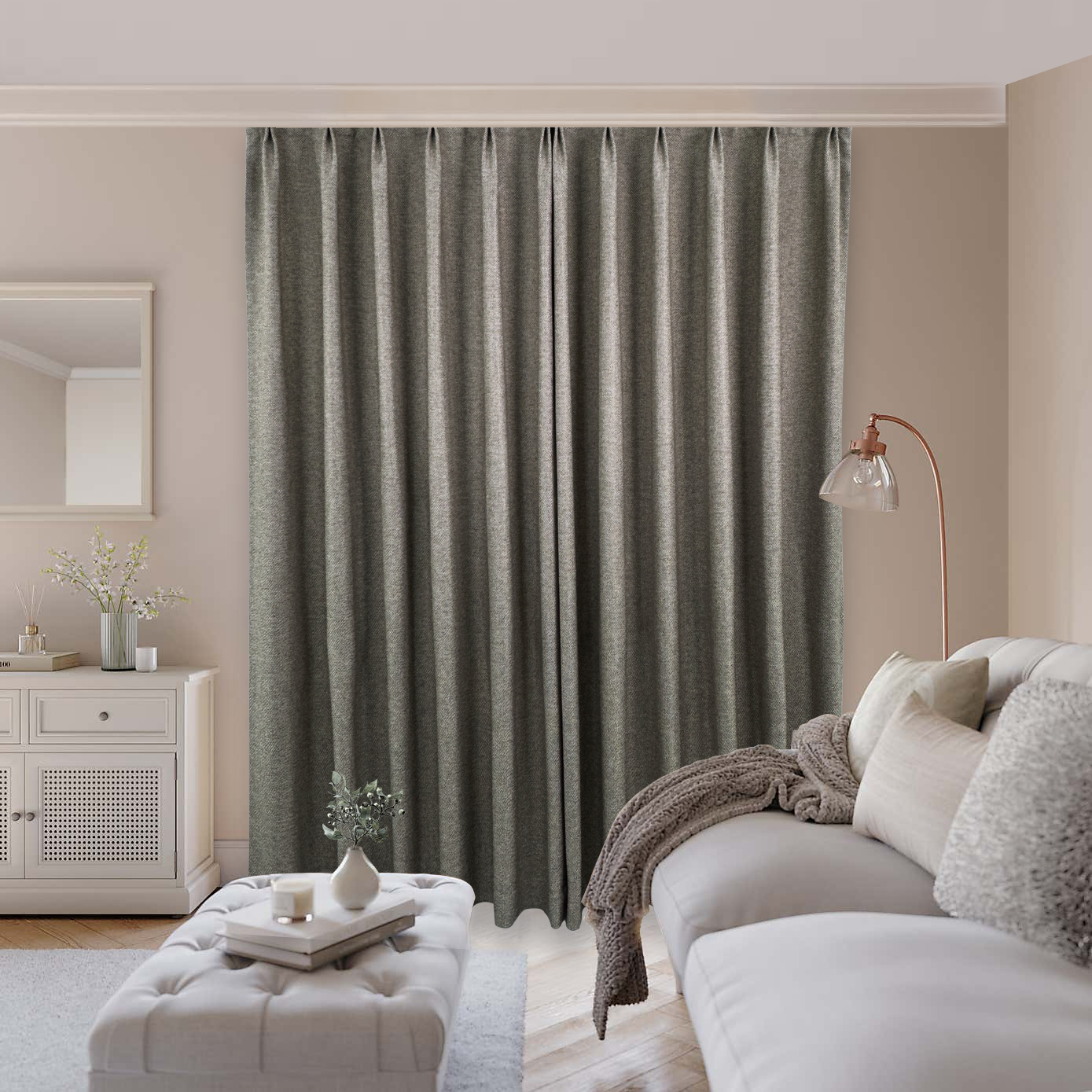 CHESTER FAWN TEXTURED DARKENING CURTAIN