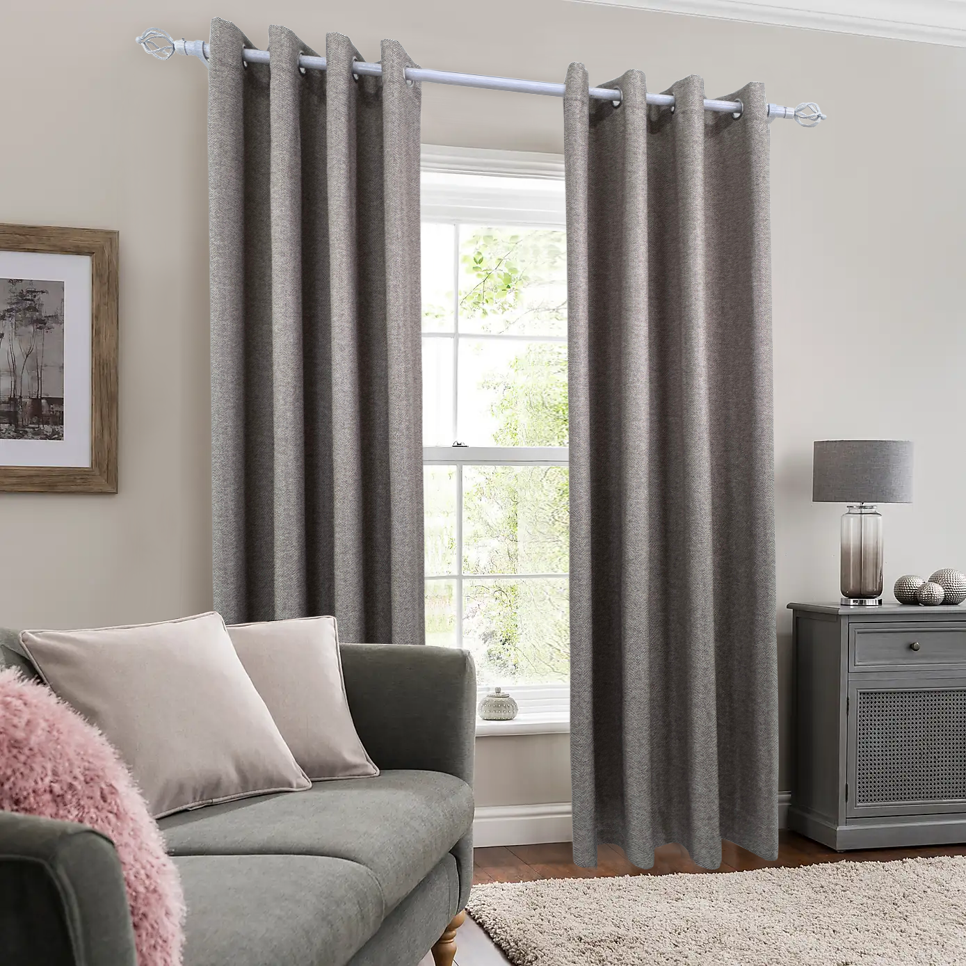 CHESTER FAWN TEXTURED DARKENING CURTAIN