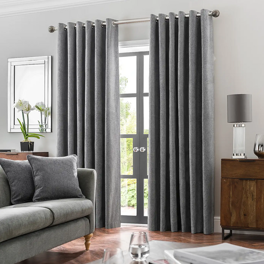 CHESTER CHARCOAL-TONED TEXTURED CURTAIN