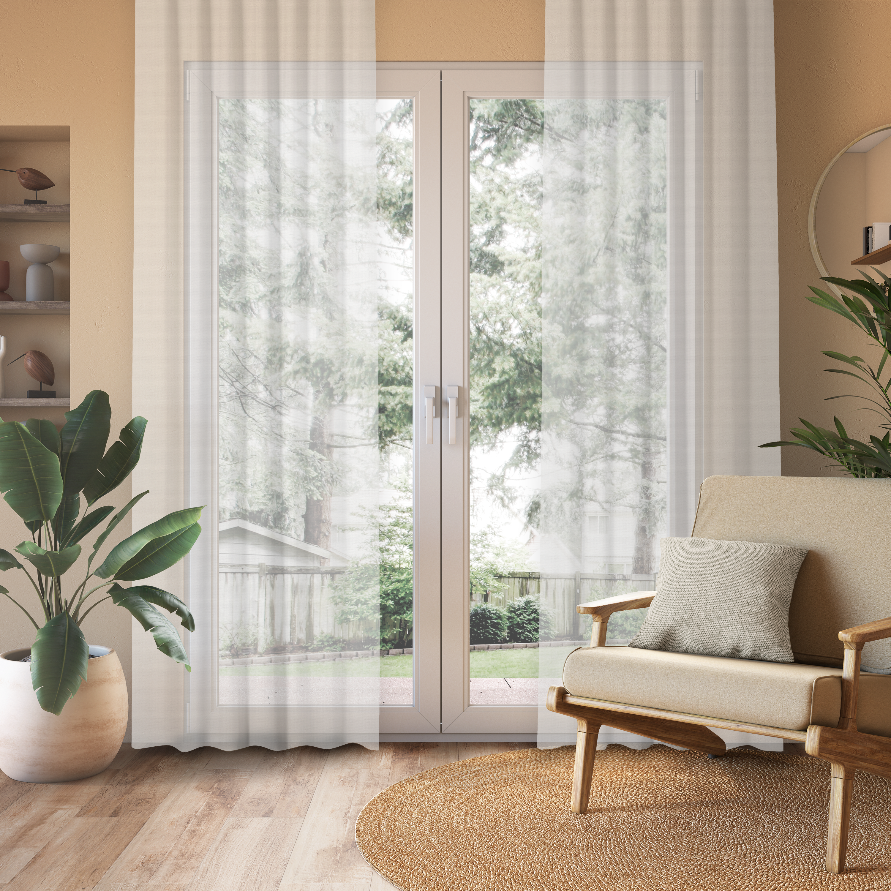 Linen Aspect Translucent Voile Sheer