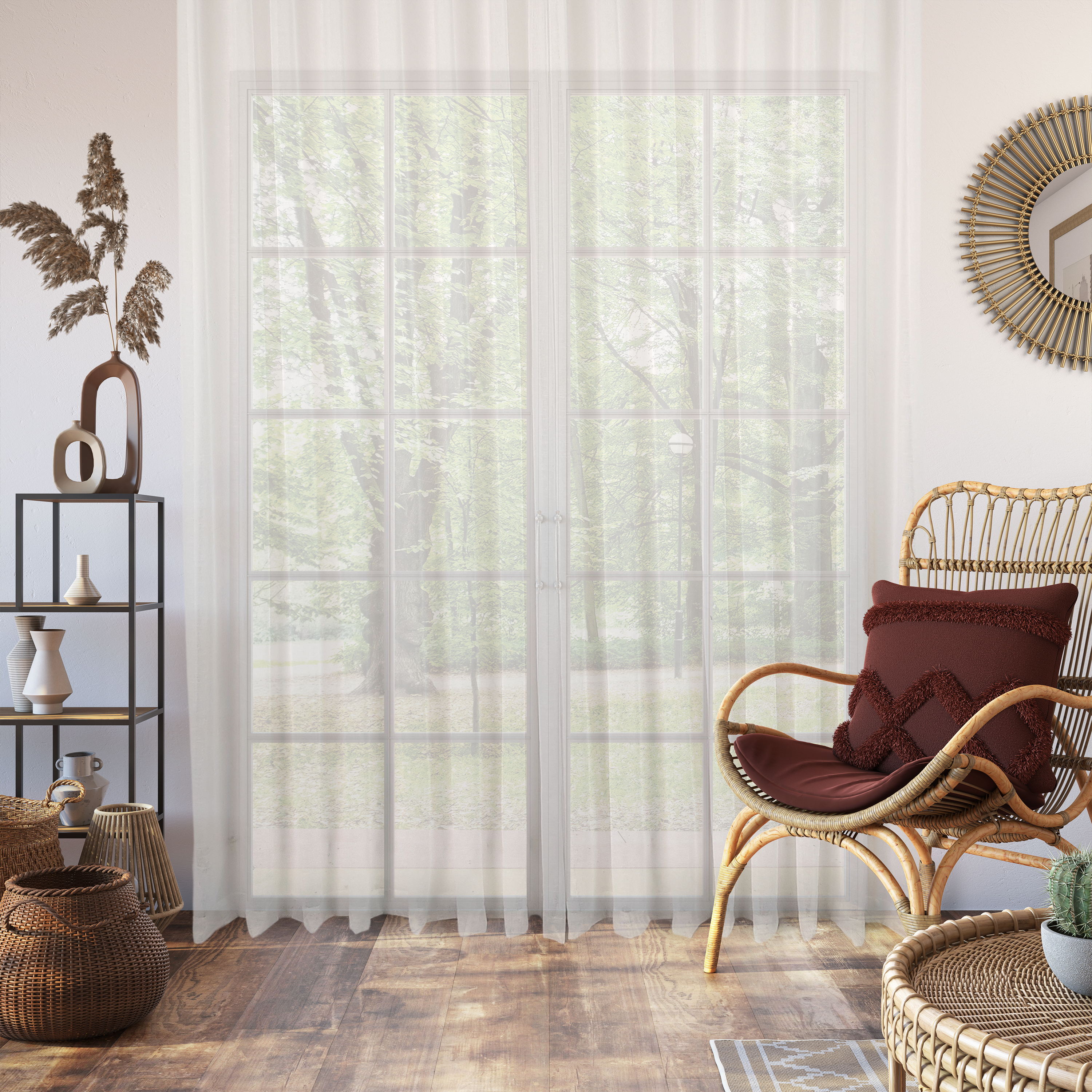 Linen Aspect Translucent Voile Sheer