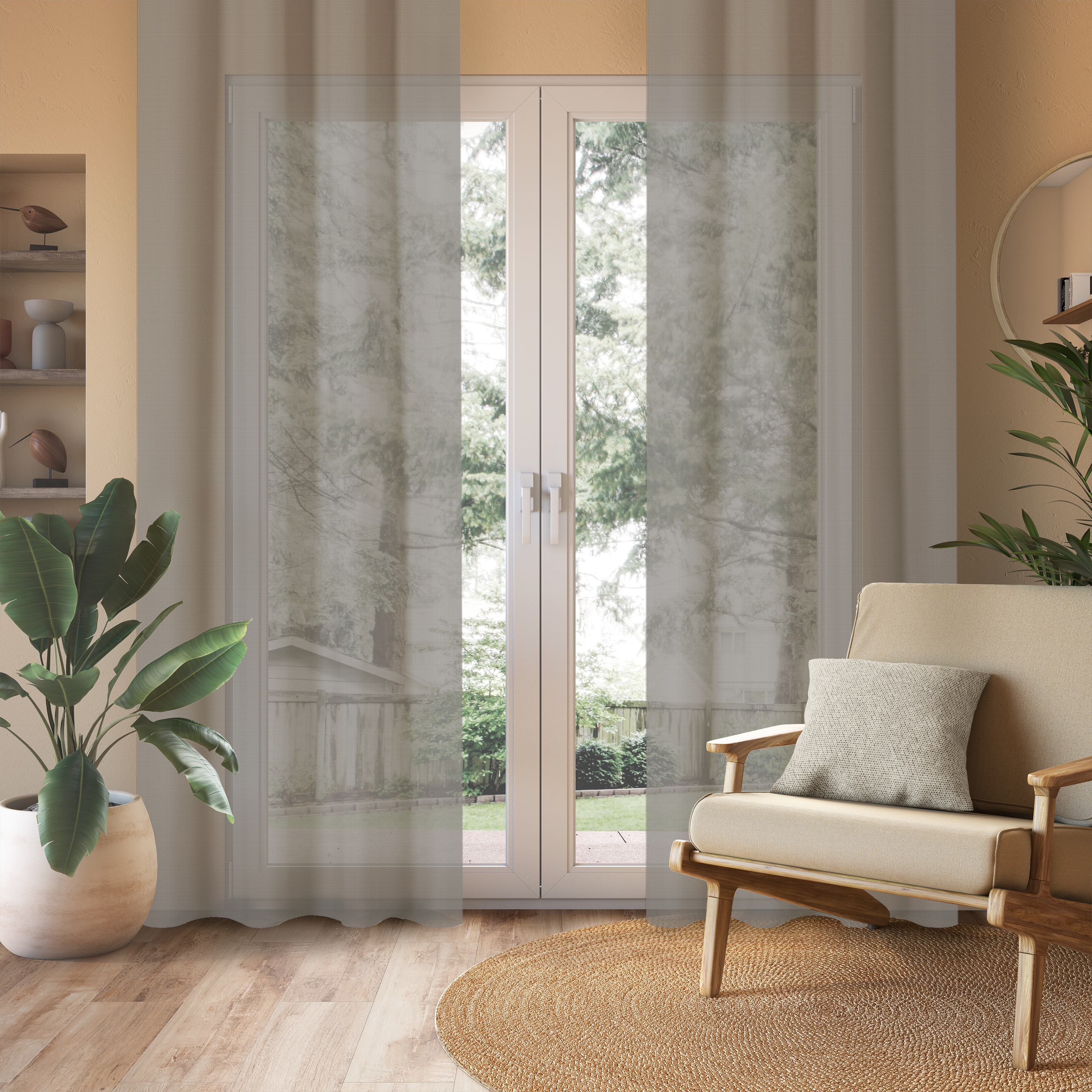 Linen Aspect Translucent Voile Sheer