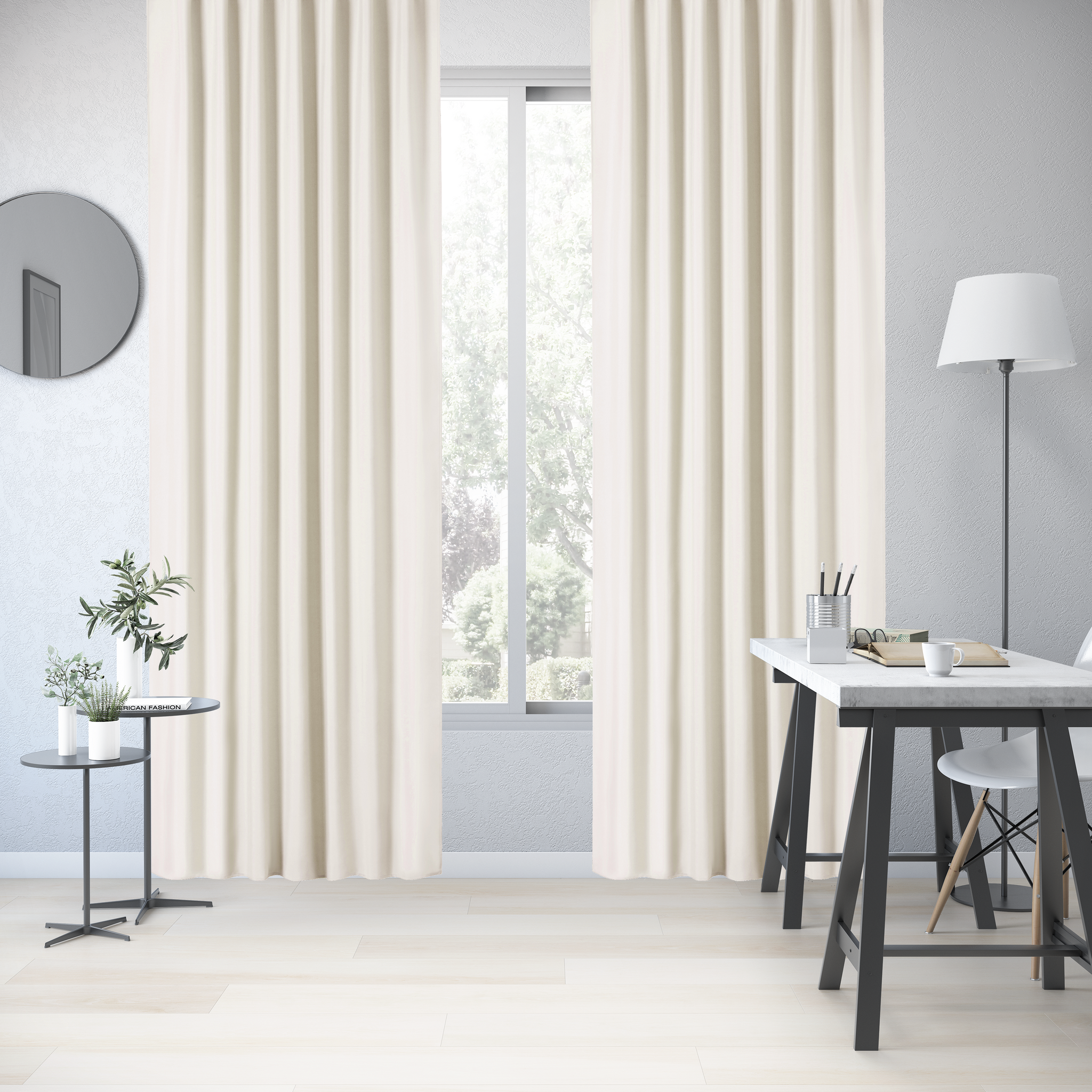 Faux Linen Textured Semi Sheer