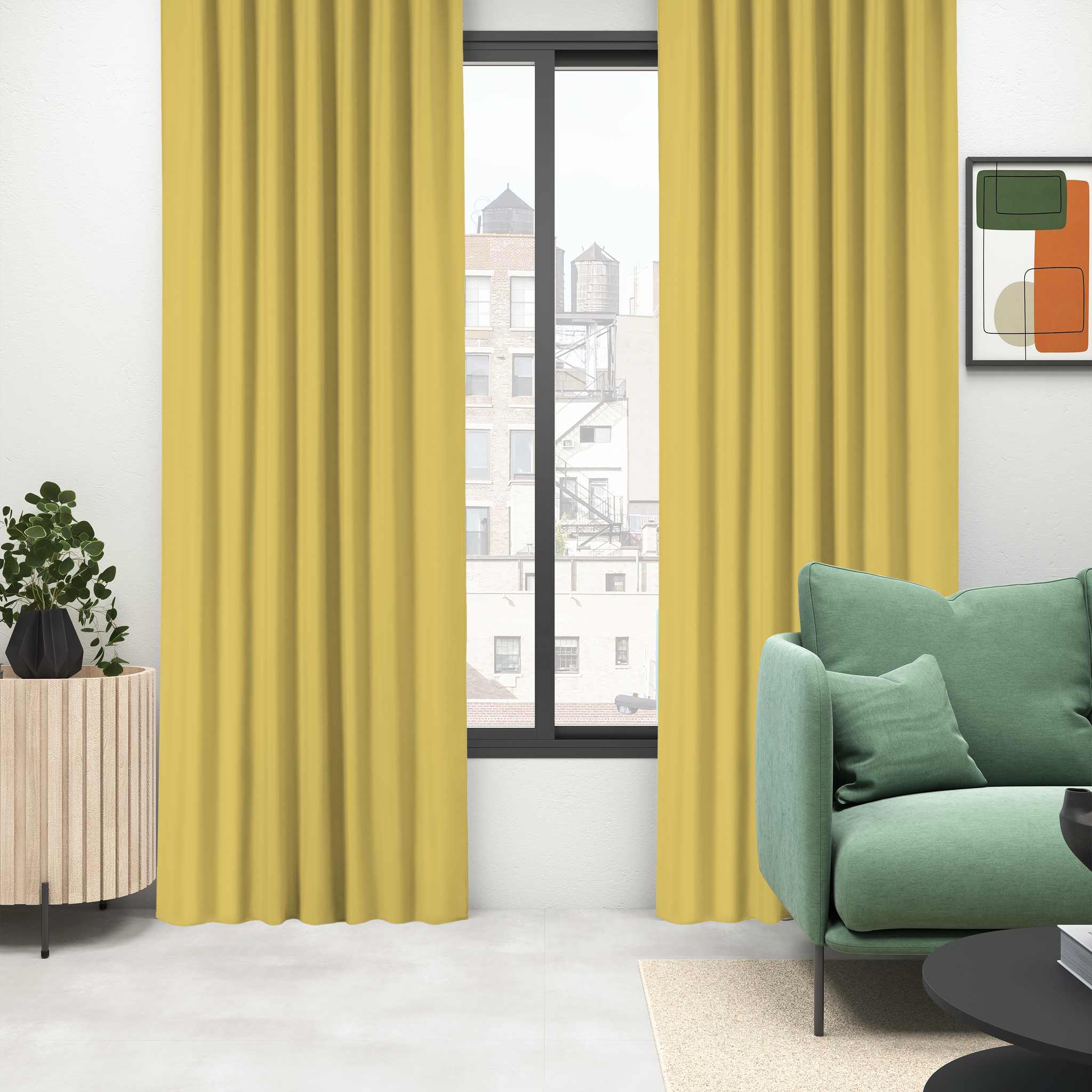 Faux Linen Textured Semi Sheer