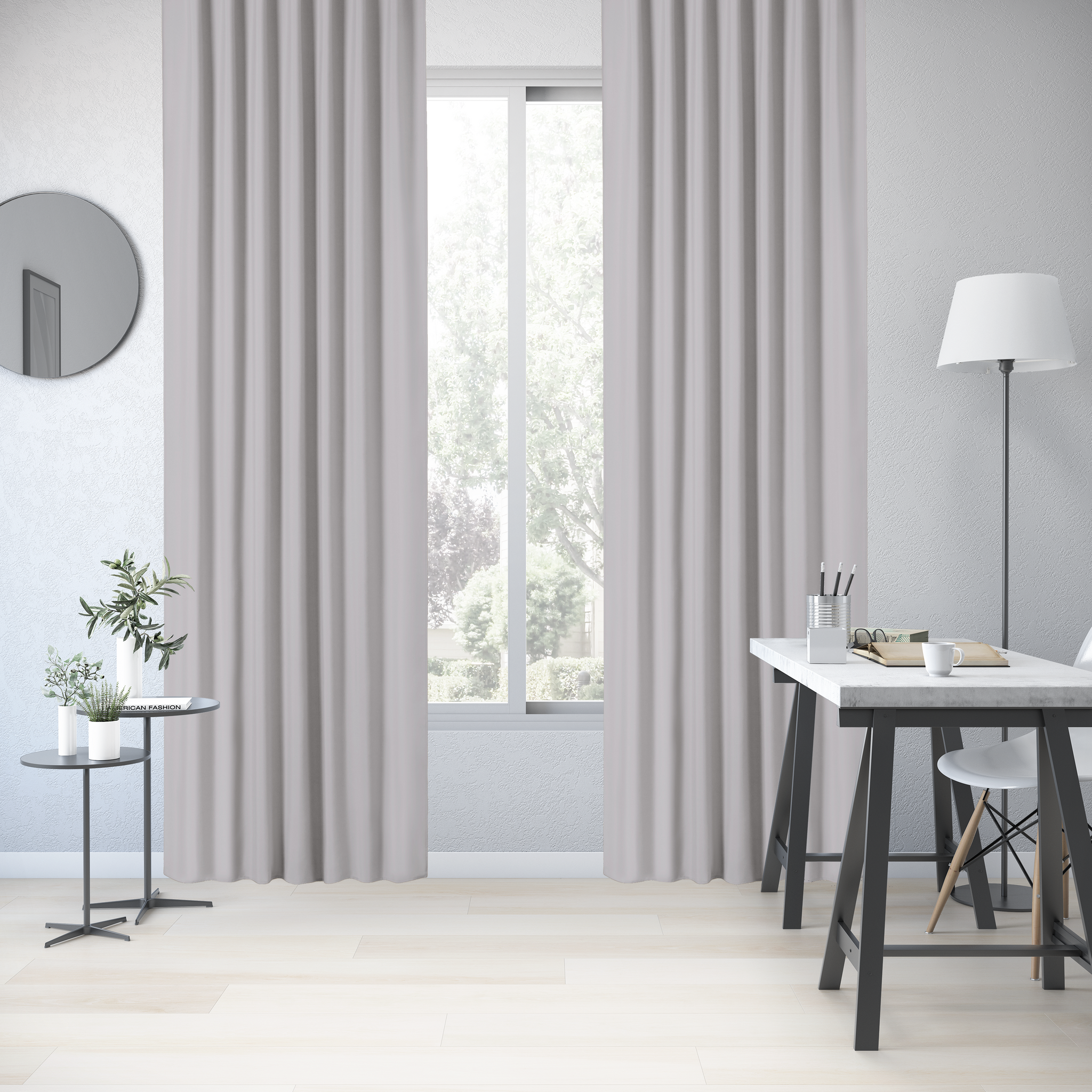 Faux Linen Textured Semi Sheer