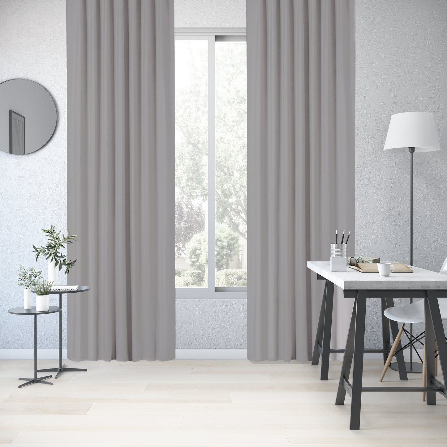 Faux Linen Textured Semi Sheer