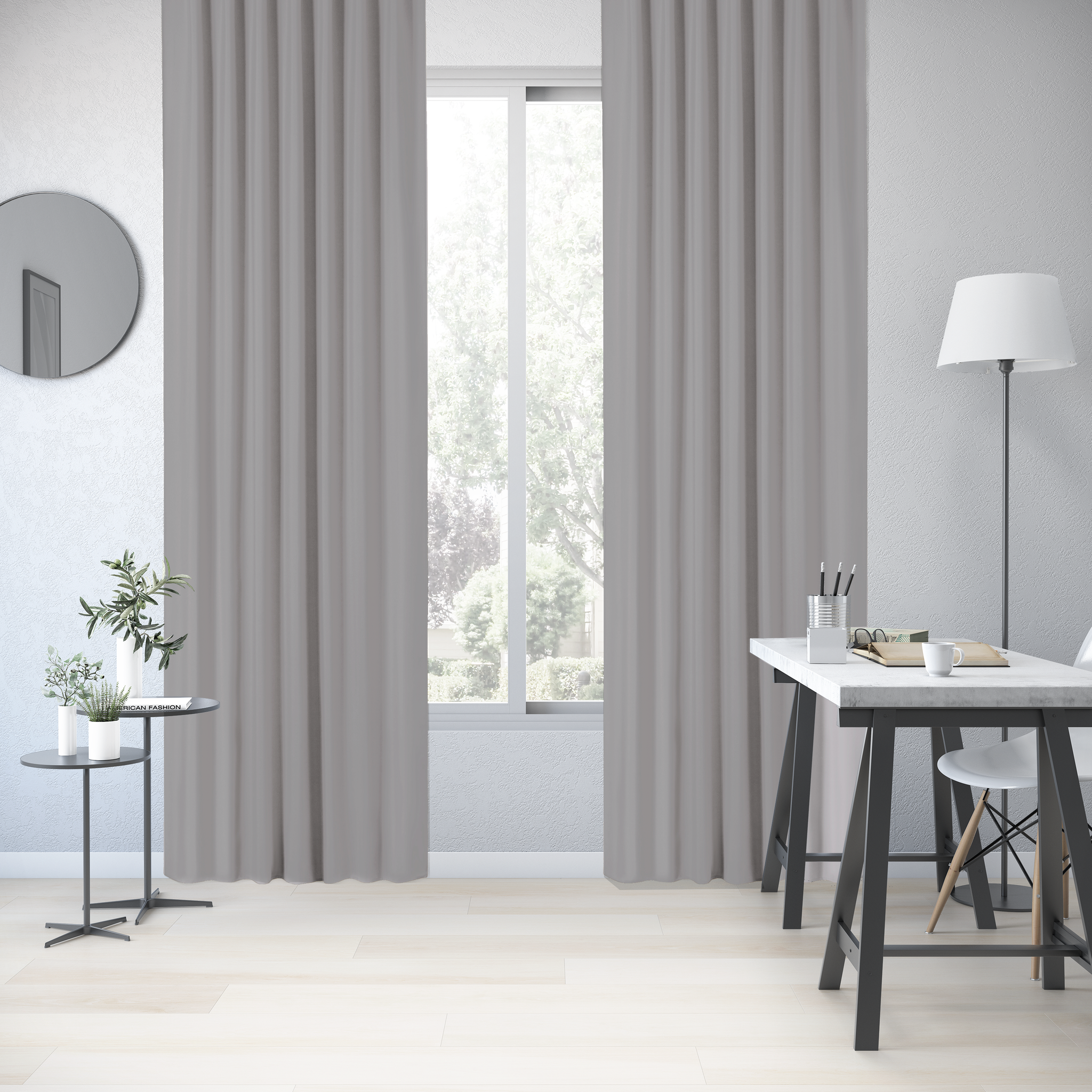 Faux Linen Textured Semi Sheer