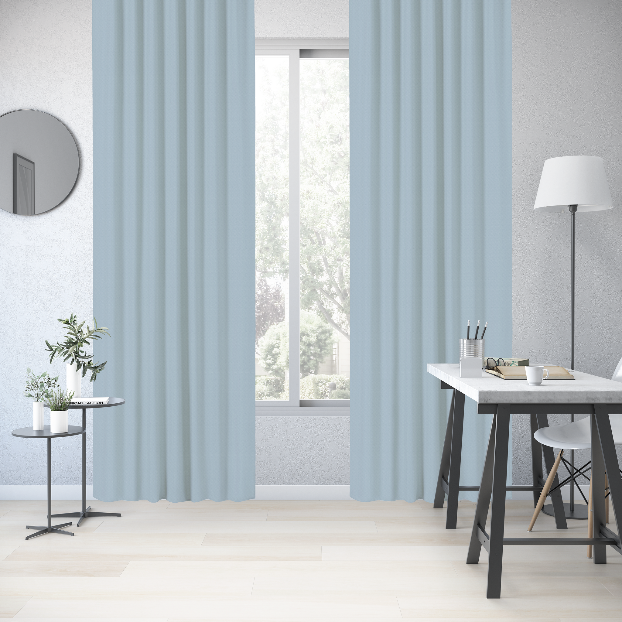 Faux Linen Textured Semi Sheer