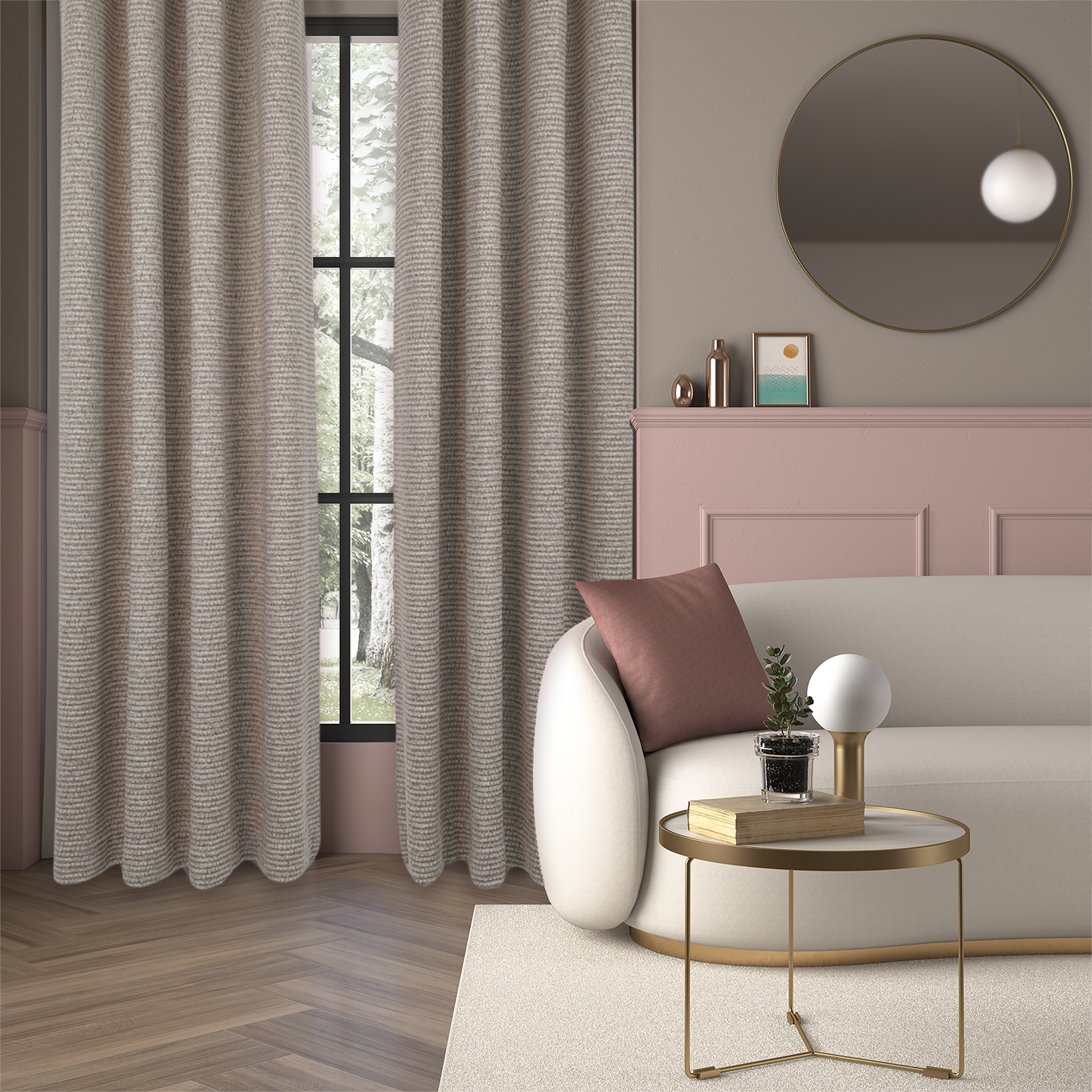 Ashwell Luxury Knitted Sheer Darkening Curtain