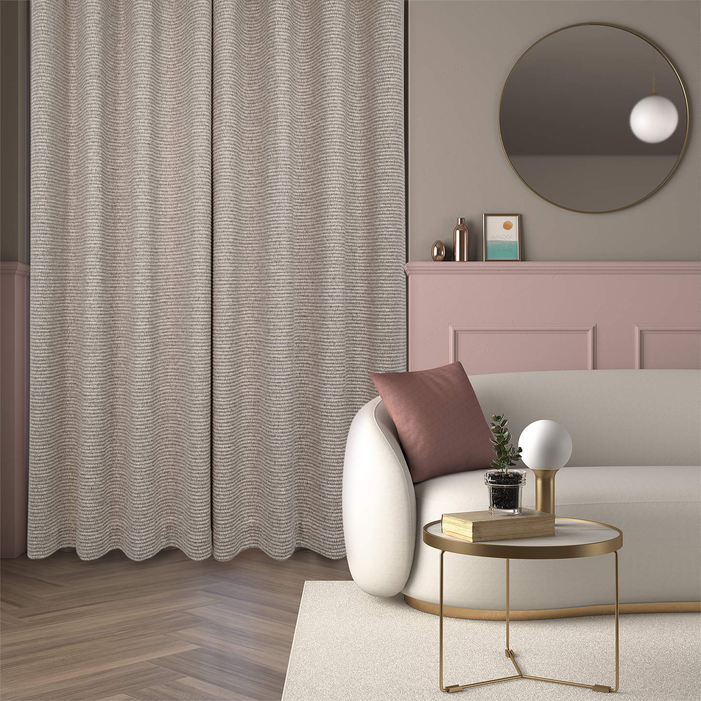 Ashwell Luxury Knitted Sheer Darkening Curtain