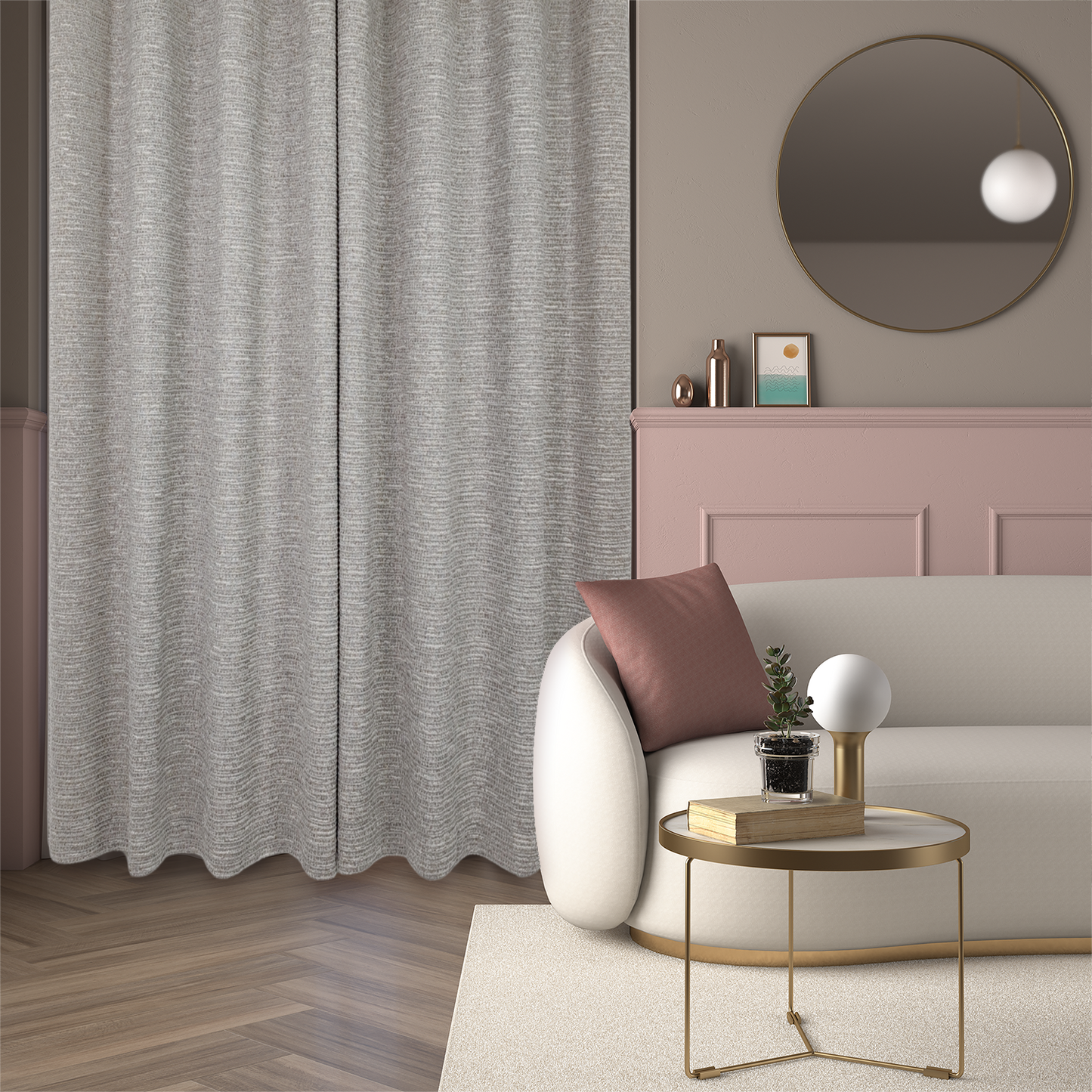 Ashwell Luxury Knitted Sheer Darkening Curtain