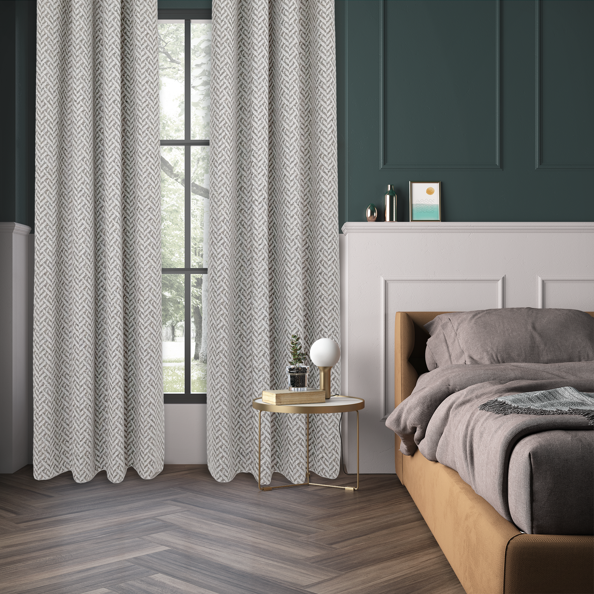 Herringbone Jacquard  Darkening Curtain