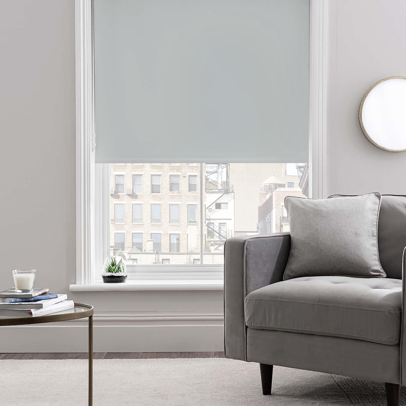 CRYSTAL WHISPER GREY BLACKOUT ROLLER SHADE