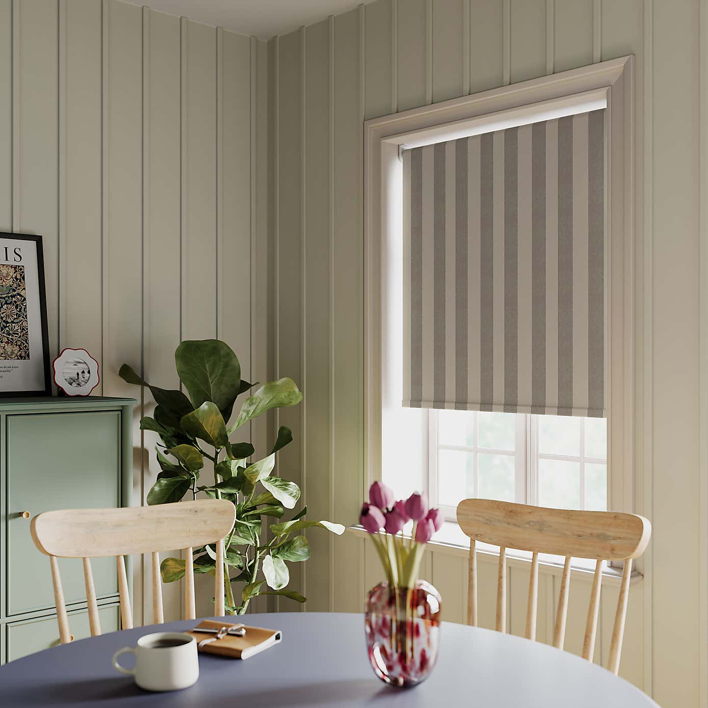 BEATRICE NATURAL STRIPE ROLLER SHADE