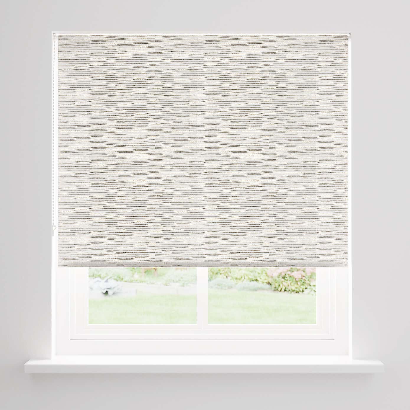 BRUGES STRIPE ROLLER SHADE IN SILVER