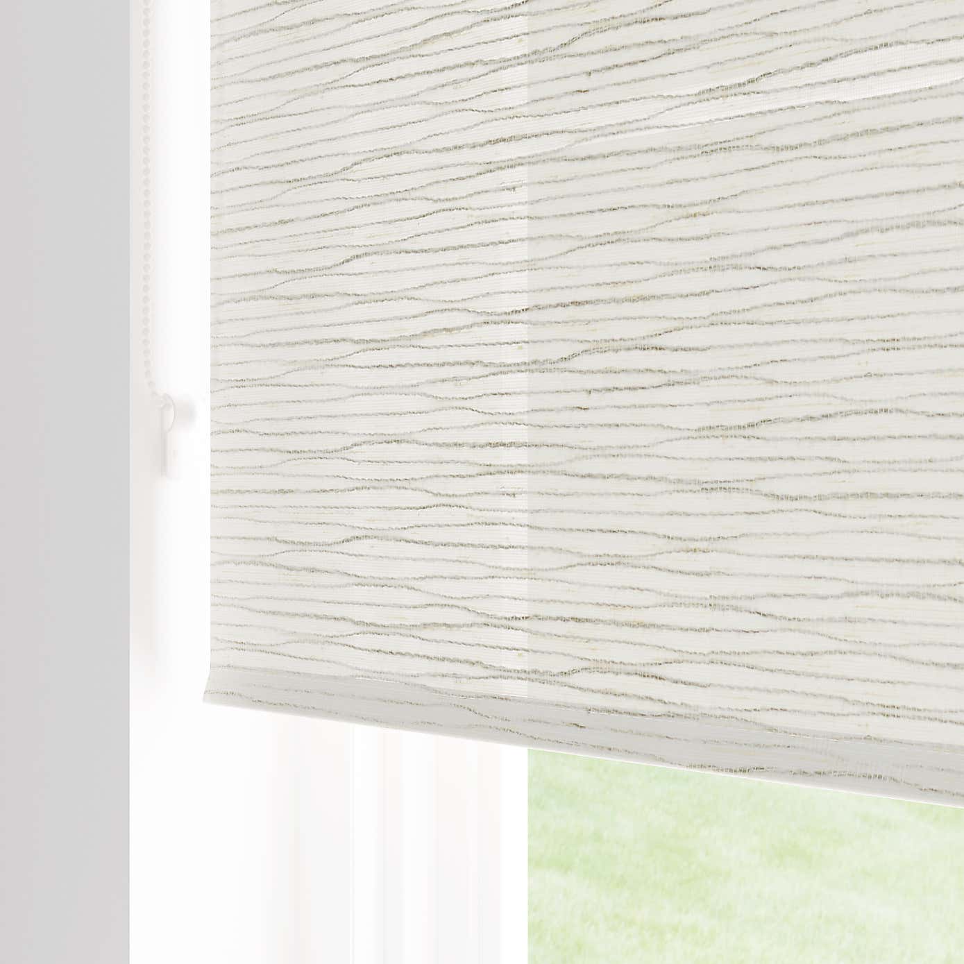 BRUGES STRIPE ROLLER SHADE IN SILVER