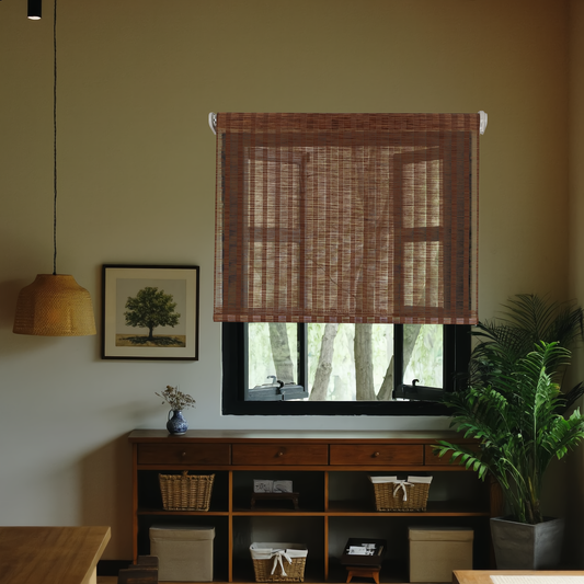 Bamboo Look Roller Shade Light Filtering