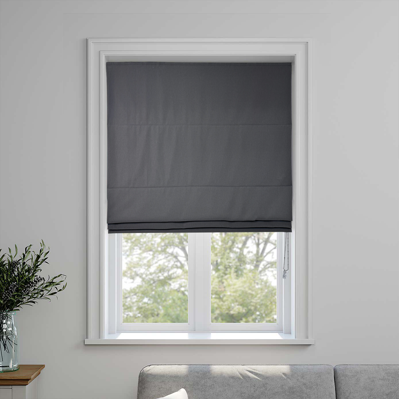 LINEN LUXE ROMAN SHADE IN NATURAL