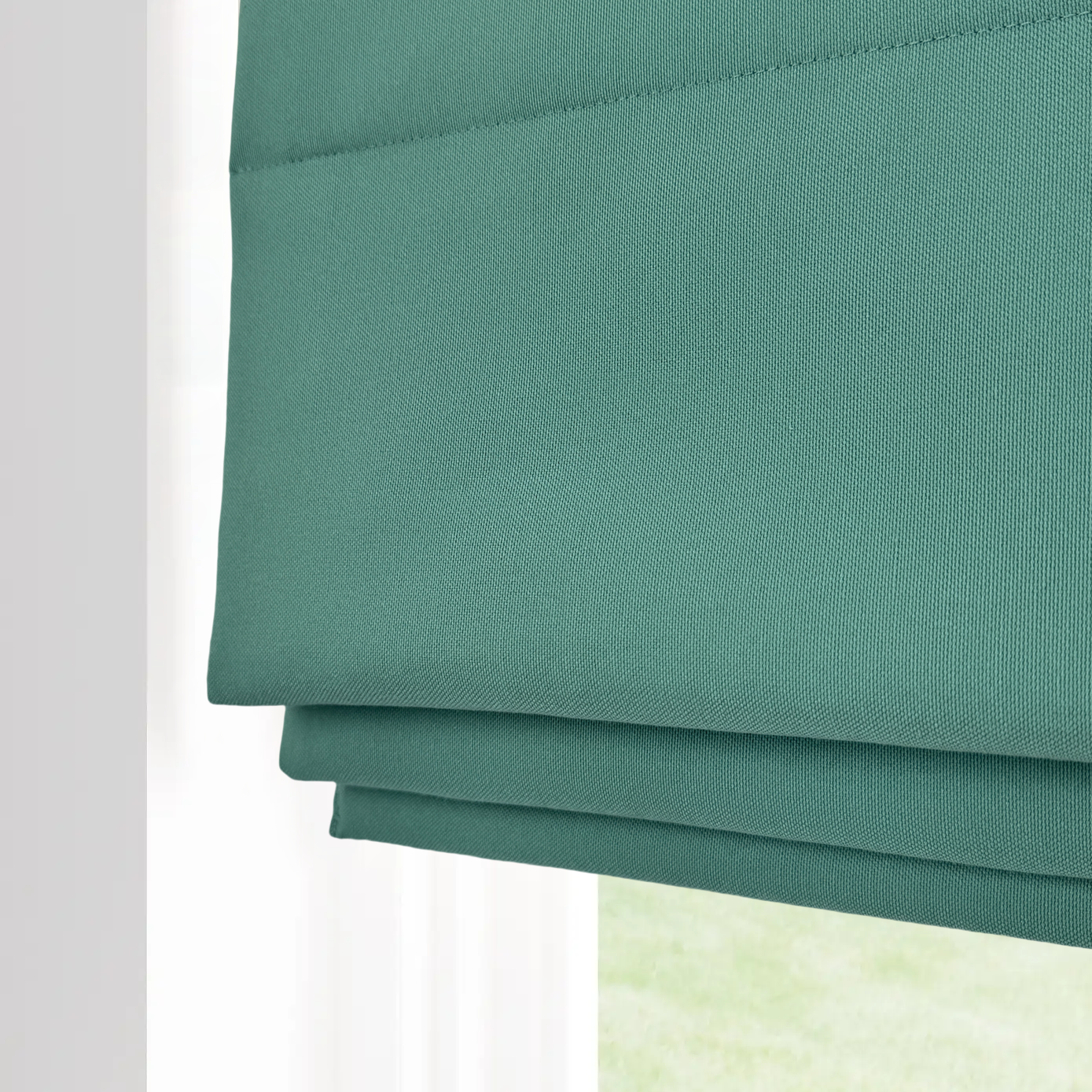 LINEN LUXE ROMAN SHADE IN GREEN