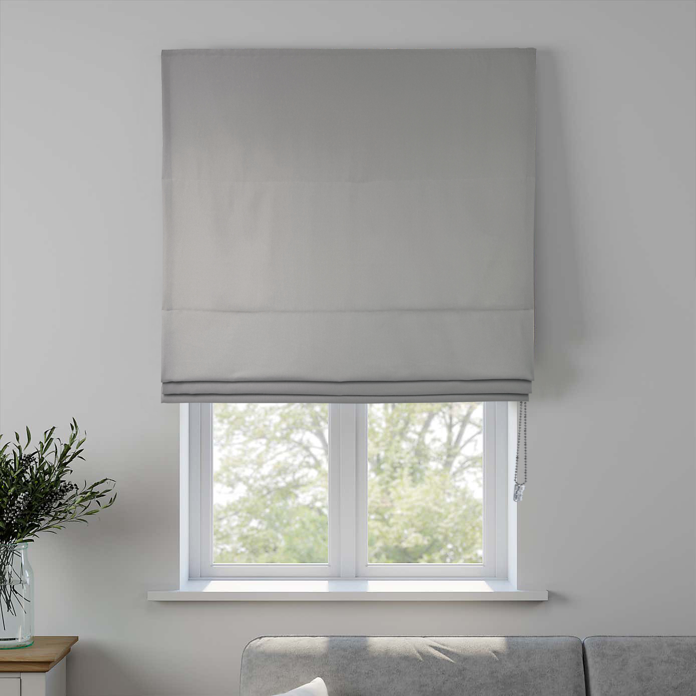 LINEN LUXE ROMAN SHADE IN BEIGE