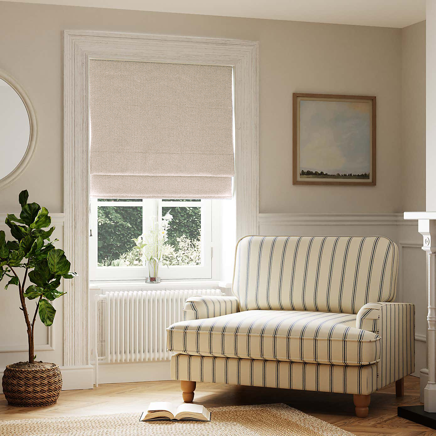 Plain Textured Darkening Roman Shade