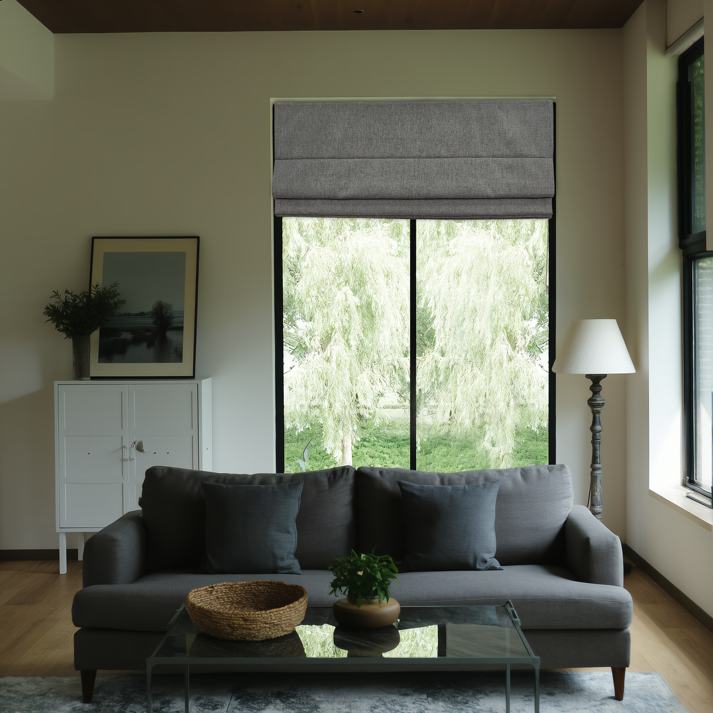 Plain Woven Textured Darkening Roman Shade