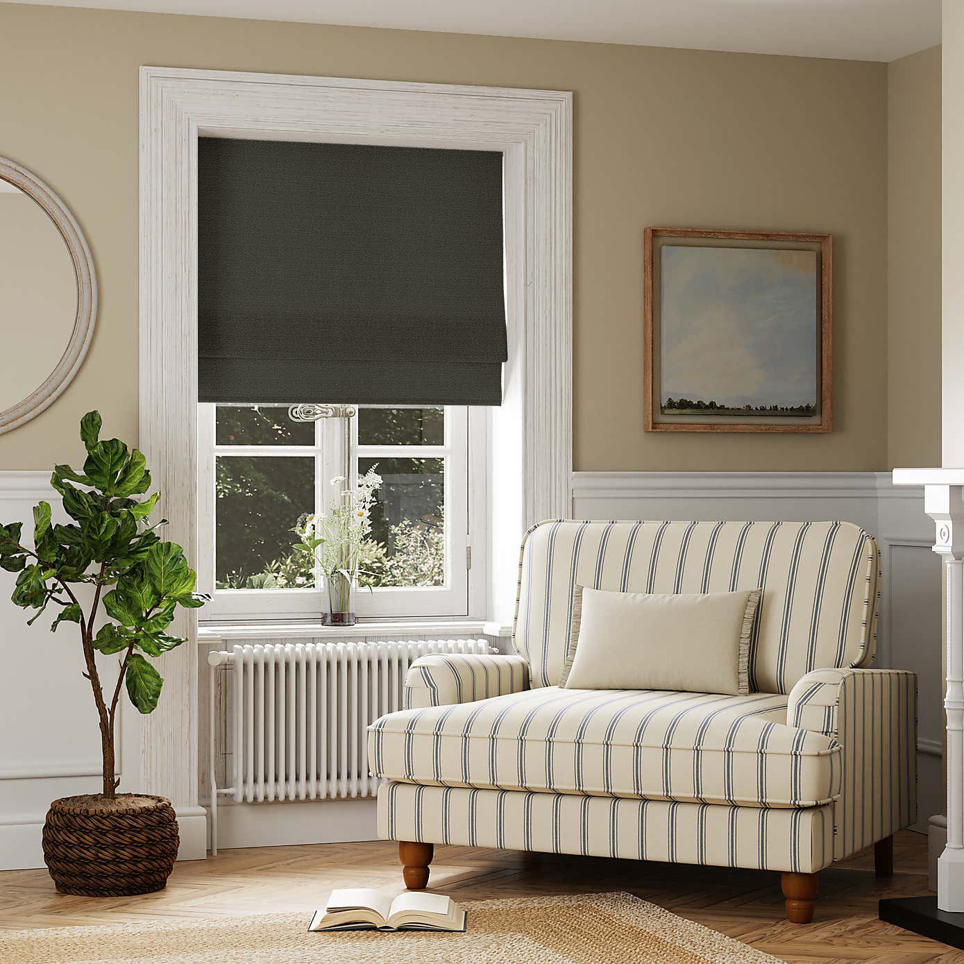 Fashion Yarn Textured Darkening Roman Shade