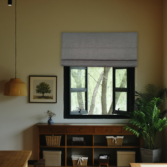 Faux Linen Textured Soft light-filtering Roman Shade