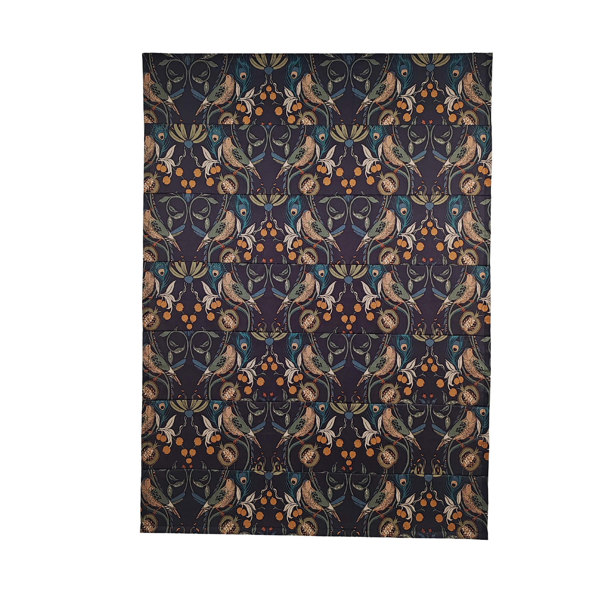 Peacock Print Semi Roman Shade