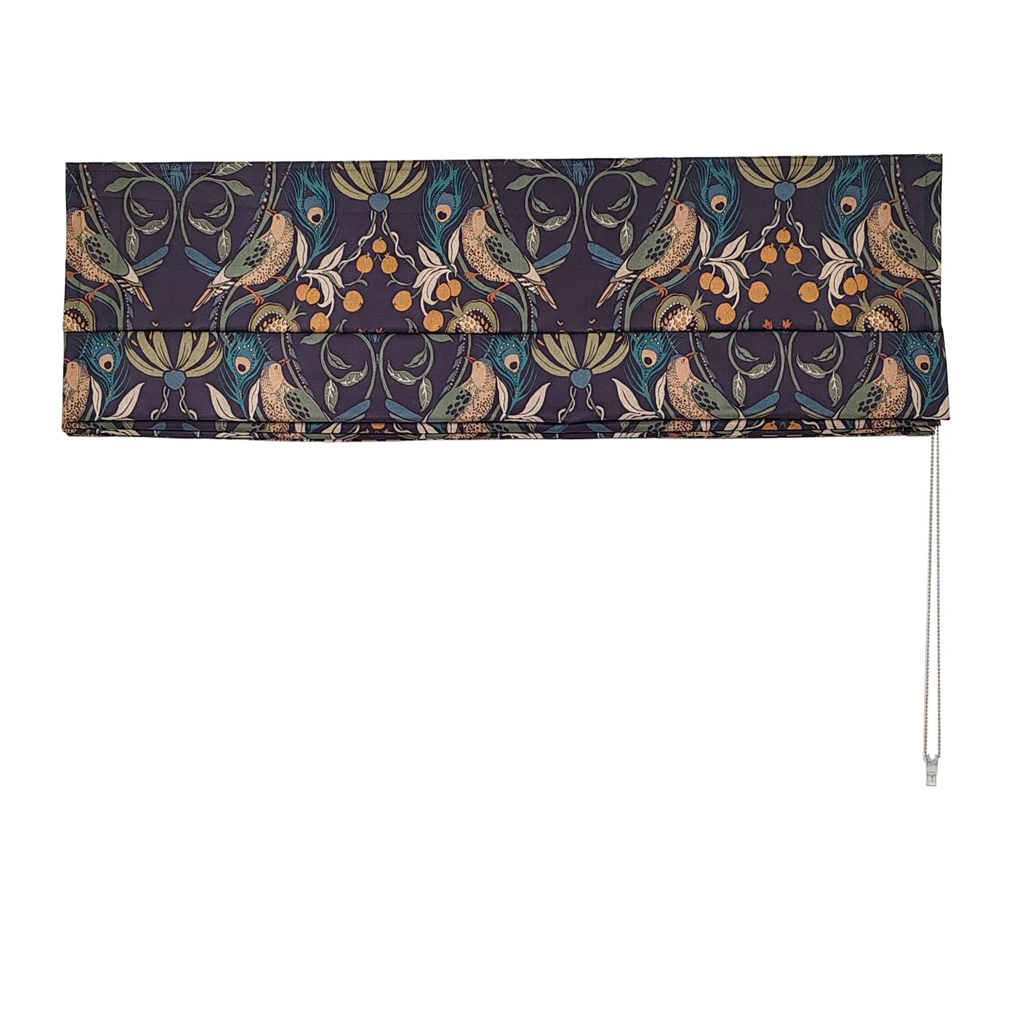 Peacock Print Semi Roman Shade