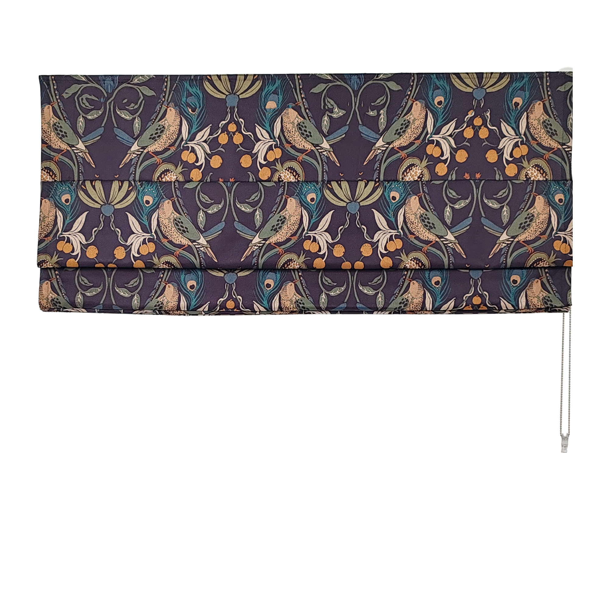 Peacock Print Semi Roman Shade