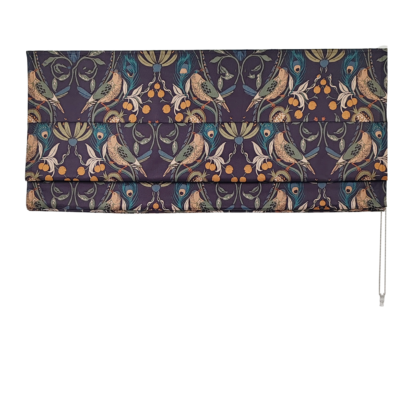 Peacock Print Semi Roman Shade