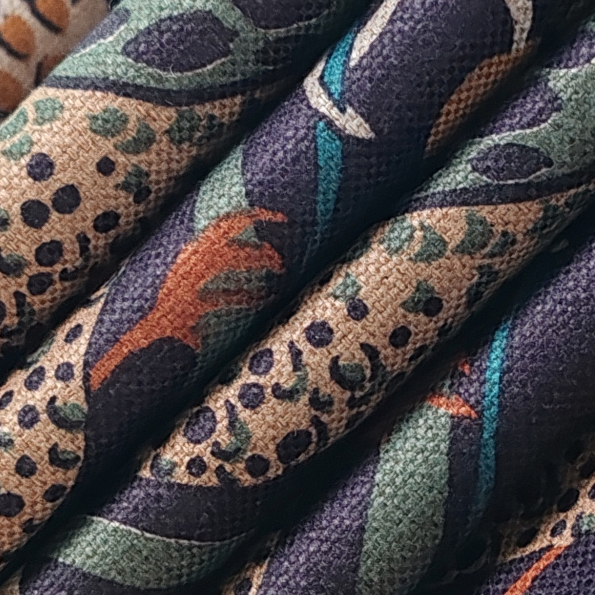 Peacock Print Semi Roman Shade