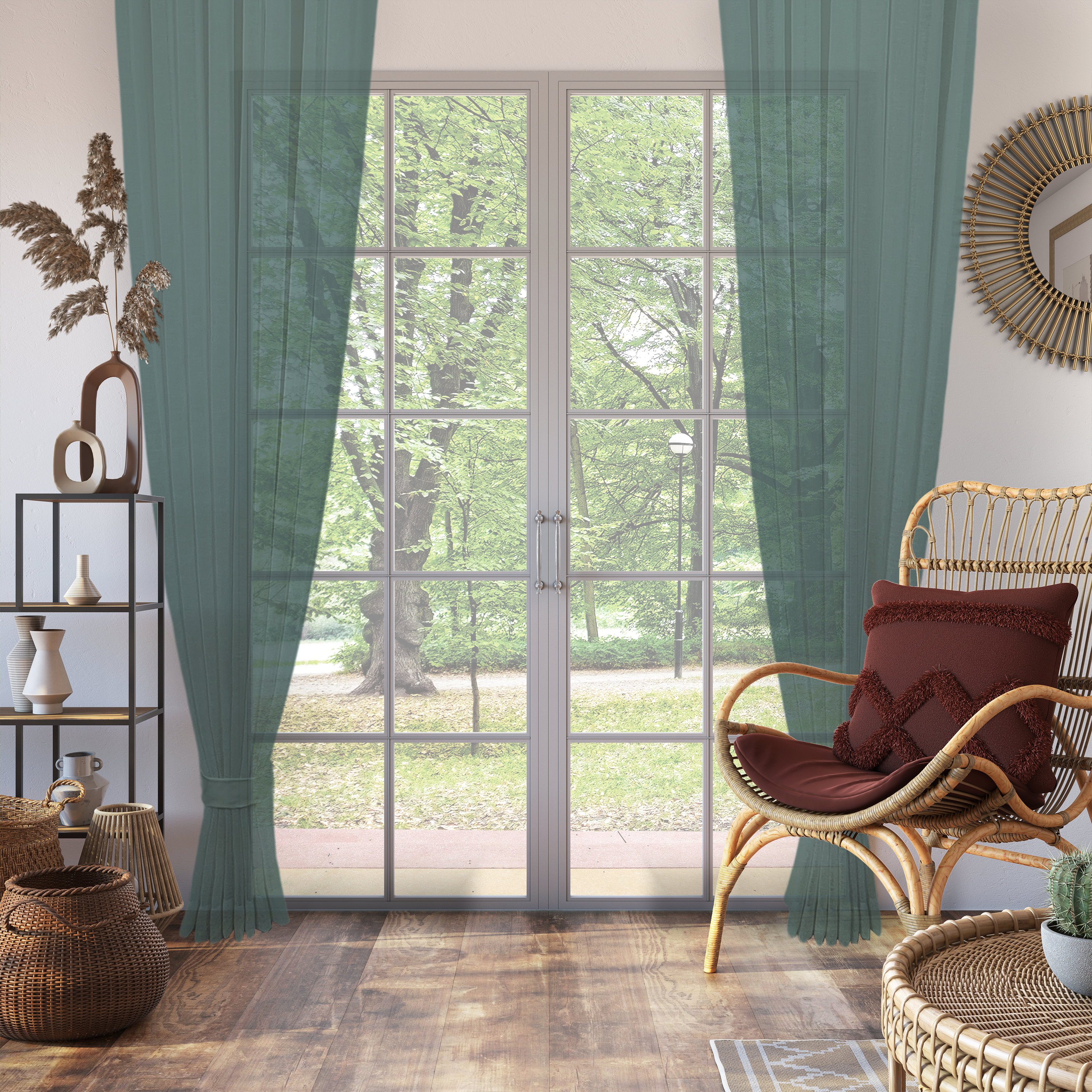 Linen Aspect Translucent Voile Sheer
