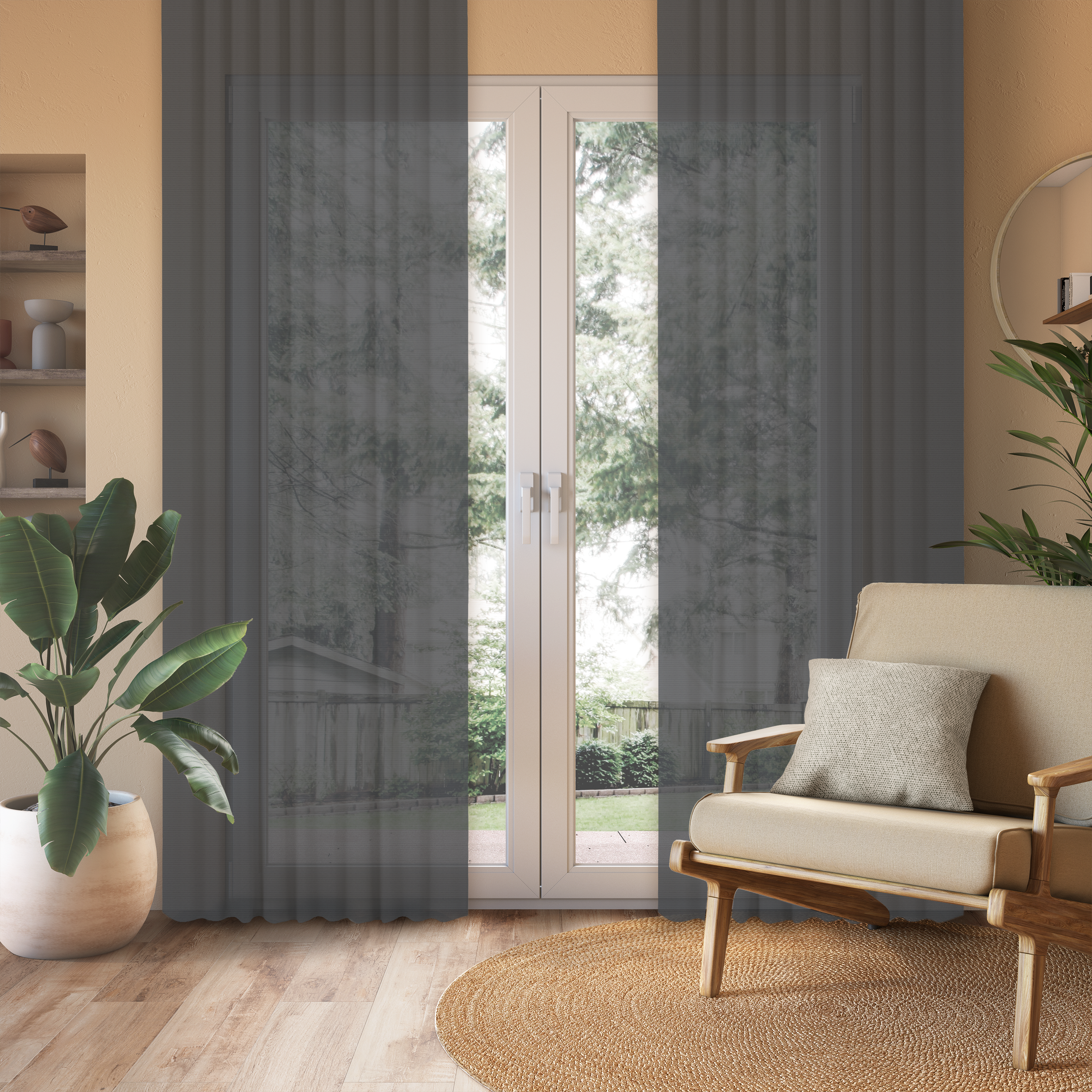 Linen Aspect Translucent Voile Sheer