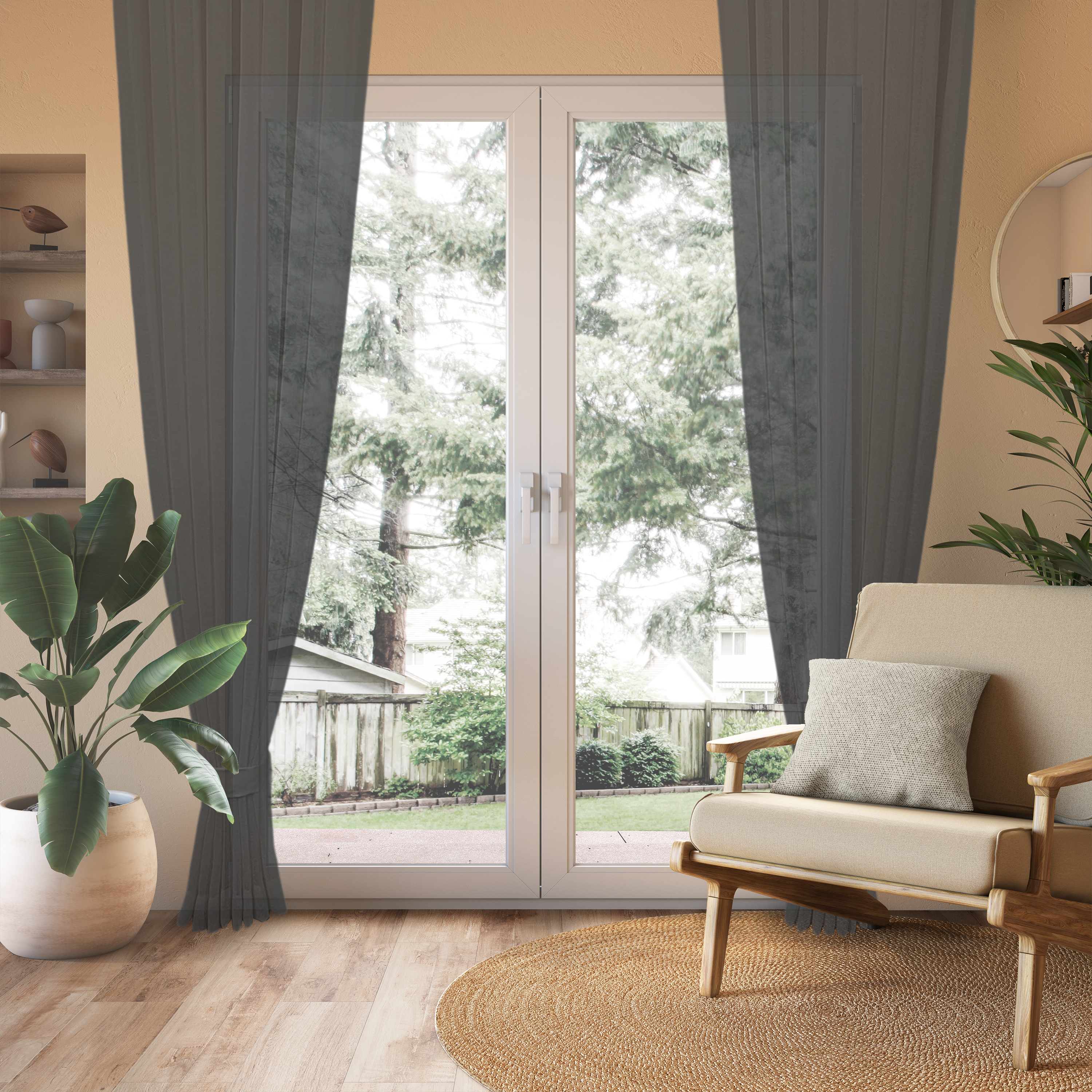 Linen Aspect Translucent Voile Sheer