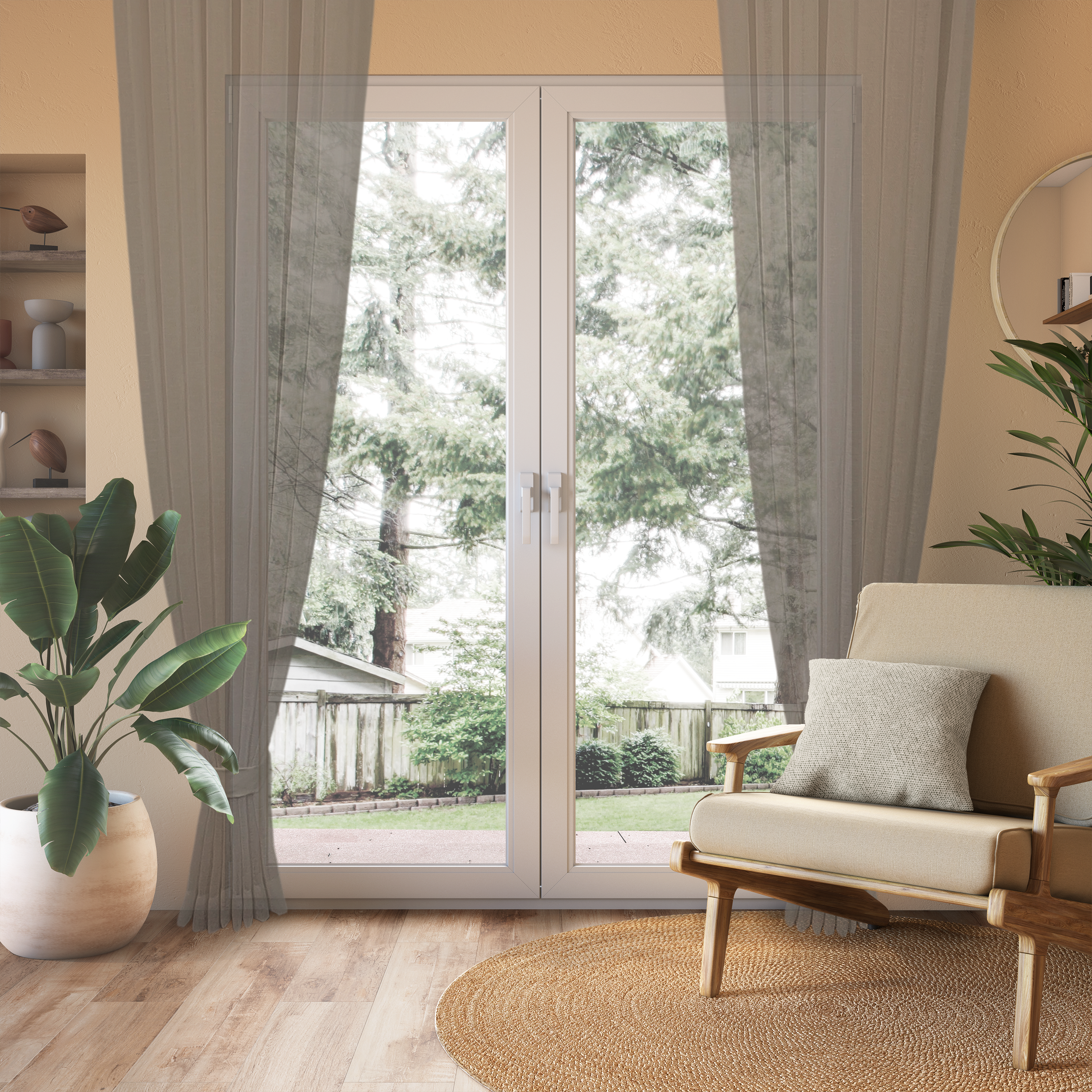 Linen Aspect Translucent Voile Sheer
